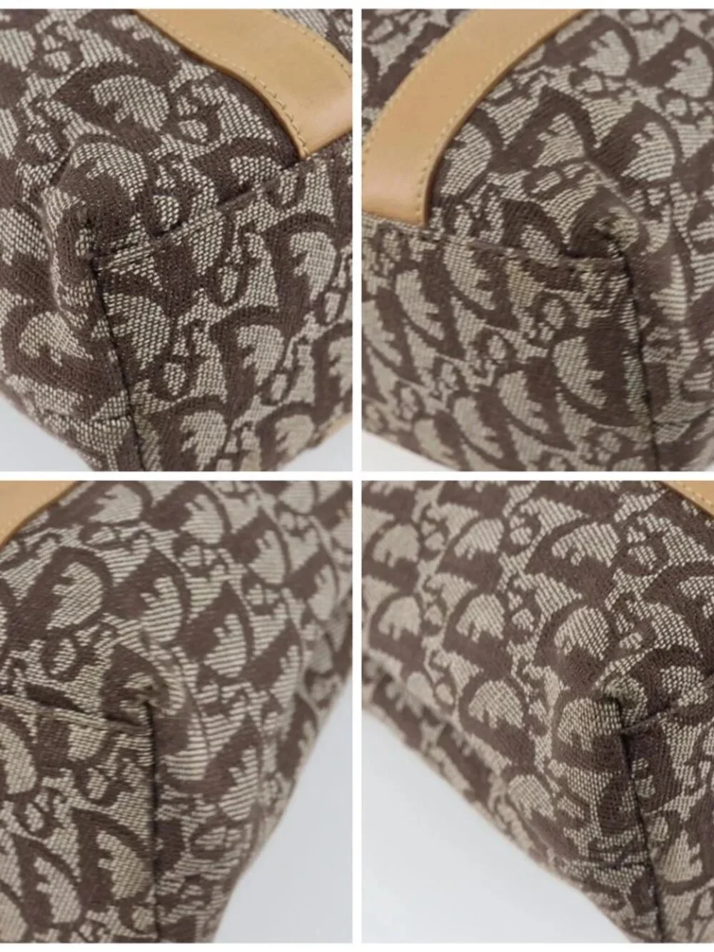 Christian Dior Trotter Canvas Tote Bag Gold Beige Auth gh772A - Picture 16 of 16